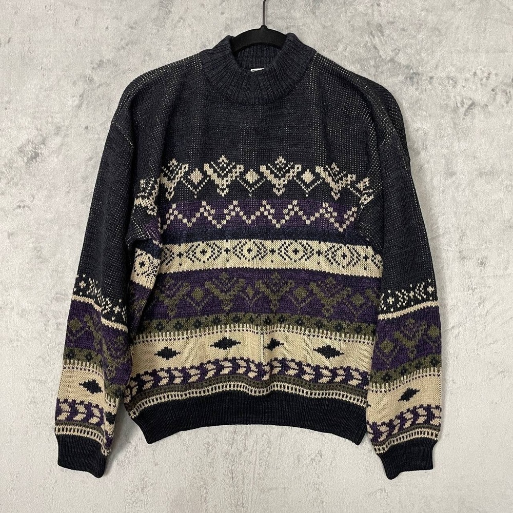 Vintage The Men's Store At Sears Grandpa Fair Isle 90s Sweater Medium Loungewear